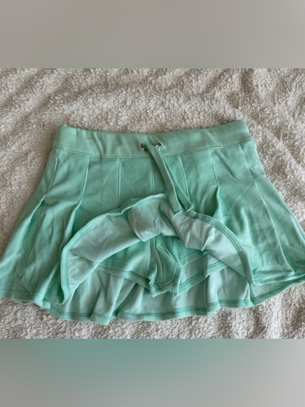 Juicy Couture Mint Green Mini Skirt with Drawstring Waist